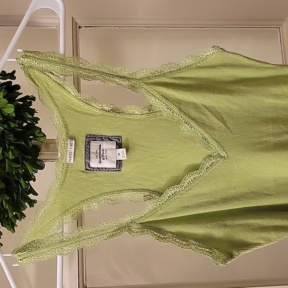 Abercrombie & Fitch Tops - Lime Green Lace Abercrombie Tank